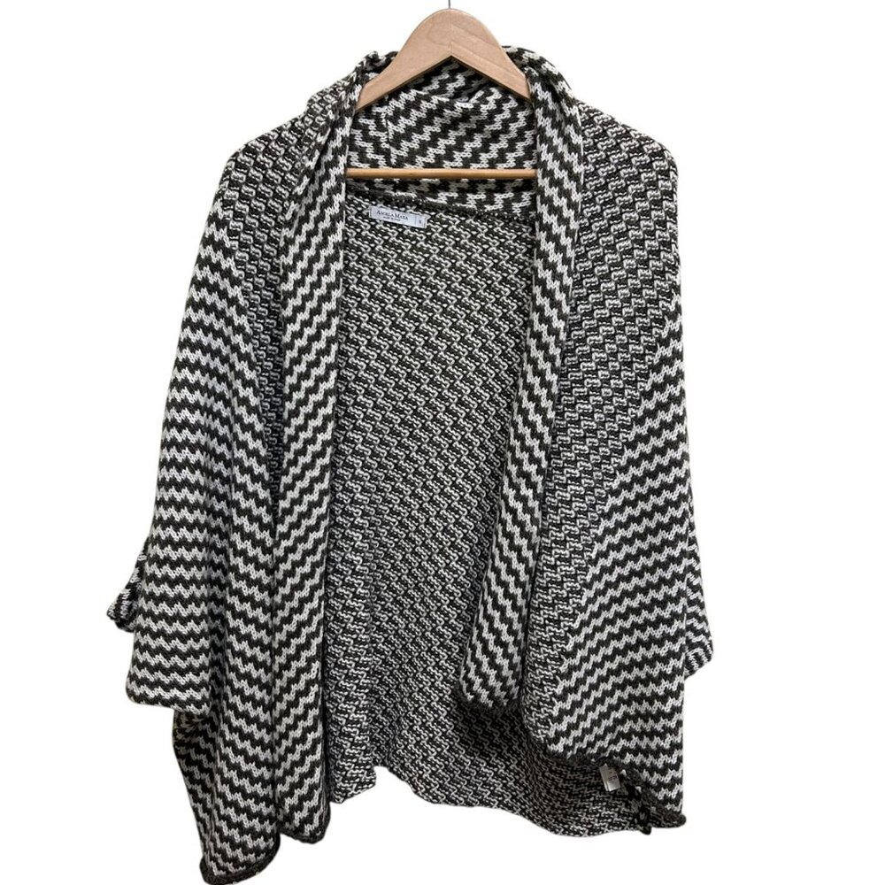 Angela Mara Italy Open Front Knit Cardigan Size S